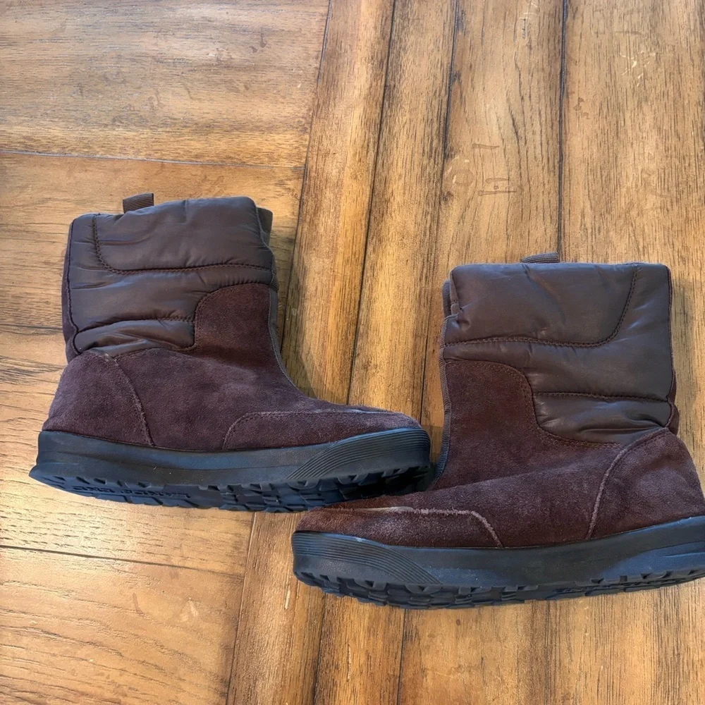 Land’s End Women’s Commuter Brown Suede Winter Boots, size 7.5,Snow Cold Weather